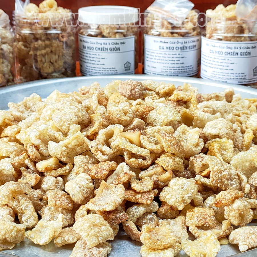 150gr Da Heo Chiên Giòn Tặng Thêm Muối Ớt Xay Nhuyễn Món Ăn Vặt Thơm Ngon