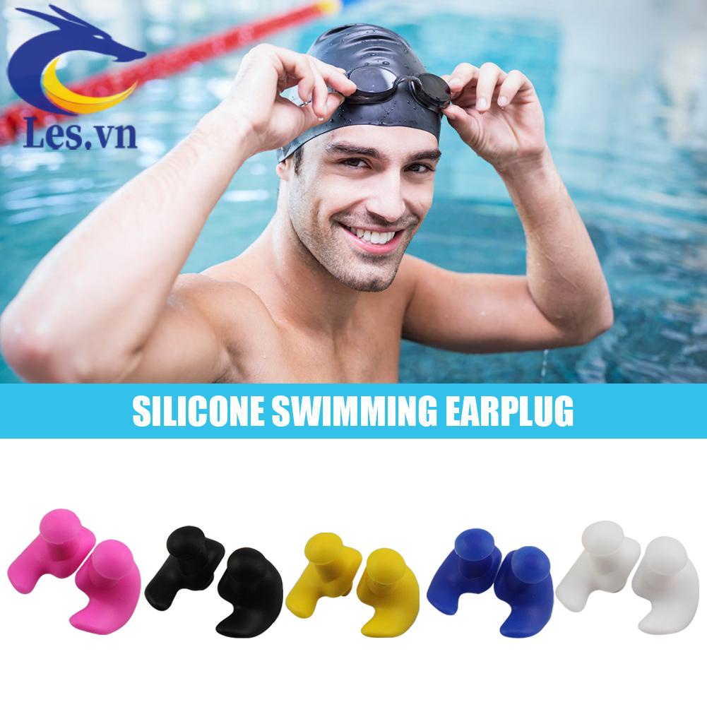 1 Cặp Nút Bịt Tai Bằng Silicone Chống Thấm Nước Tiện Dụng Khi Đi Bơi