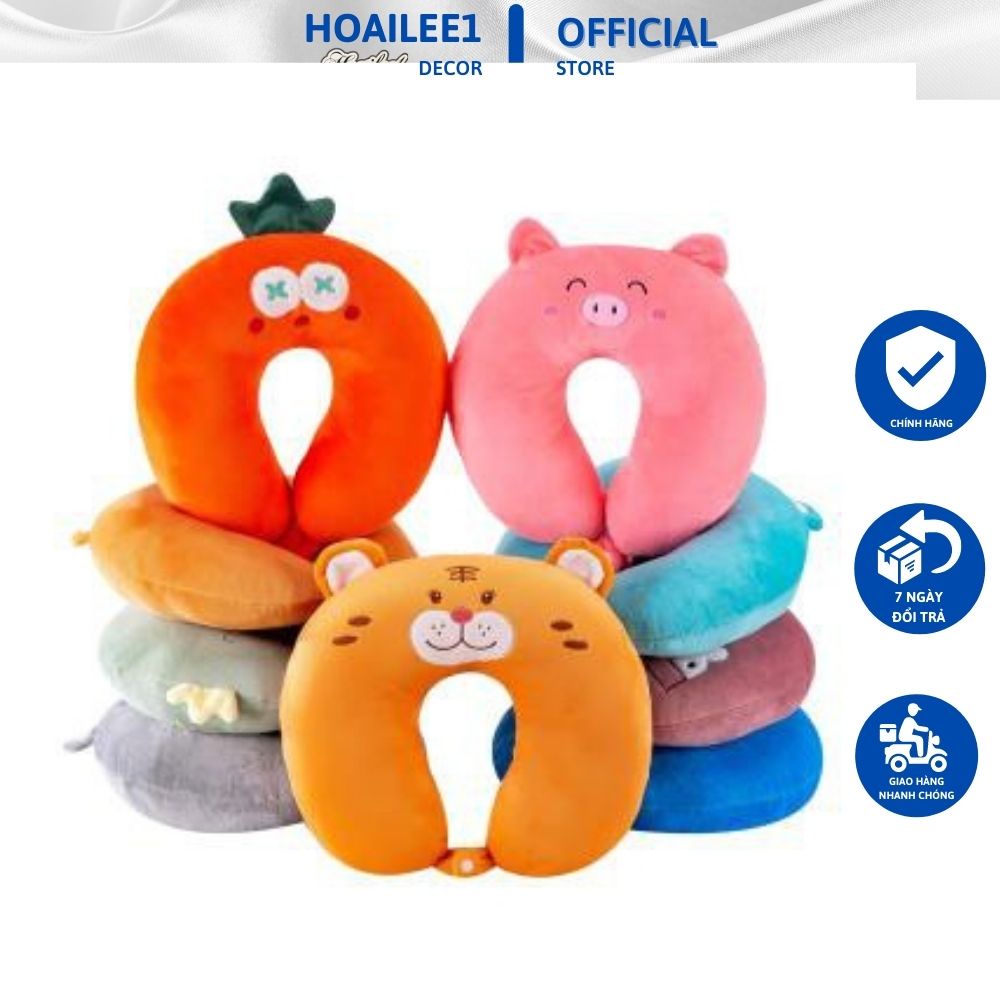 Gối chữ U kê cổ gối tựa cổ chống đau mỏi vai gáy gối văn phòng gối du lịch