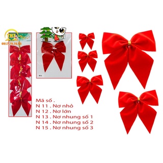 Nơ nhỏ, nơ lớn nhung trang trí Noel