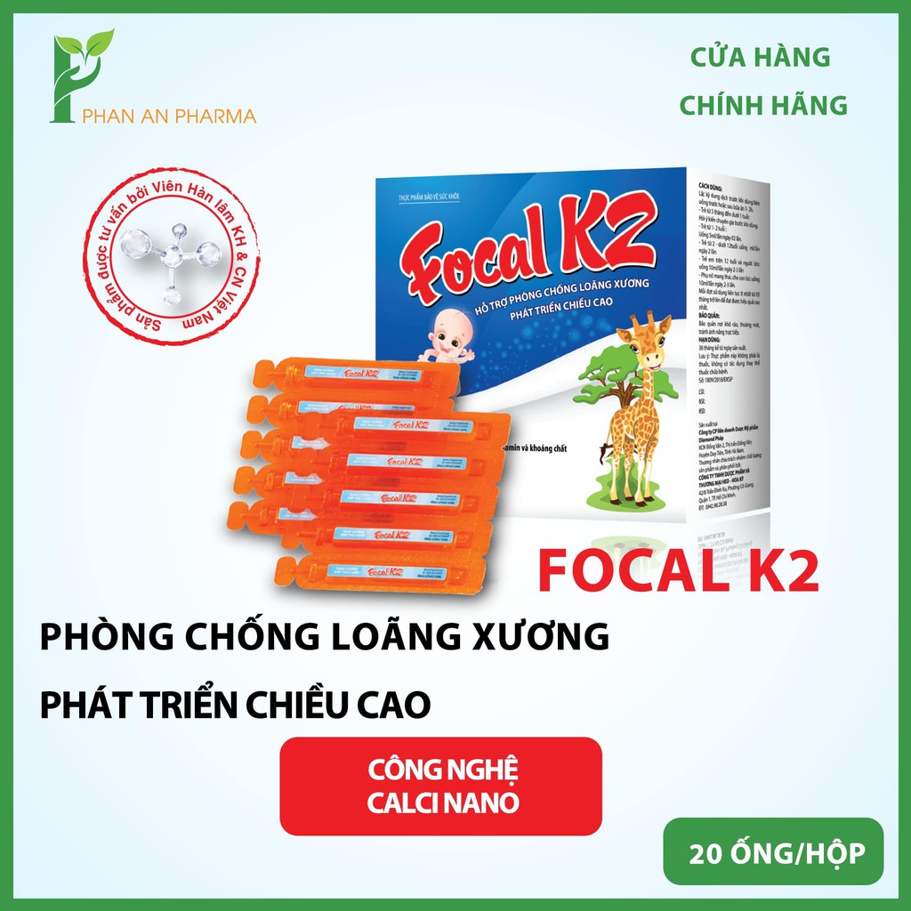 Focal K2 hỗ trợ phòng chống loãng xương, Focal K2 tăng trưởng chiều cao CN09
