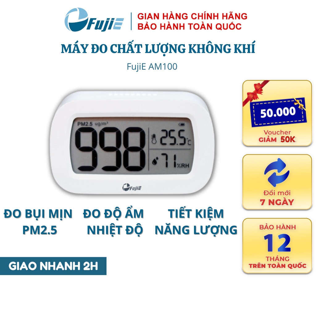 Máy Đo Chất Lượng Không Khí, Đo Chính Xác Thông Số Bụi Mịn PM2.5 FujiE AM100, công nghệ cảm biến laser chính xác