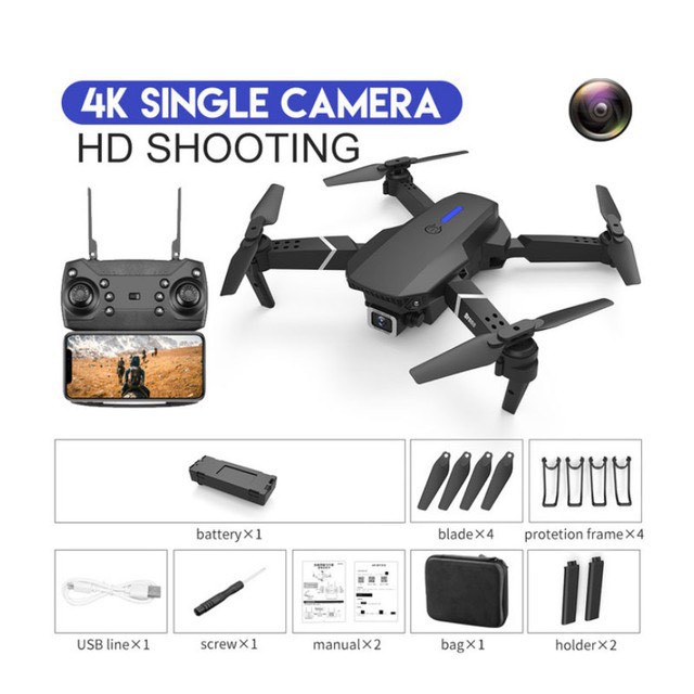 Flycam E525 PRO Camera 4K , flycam giá rẻ, máy bay không người lái quay phim, chụp ảnh, chống rung quang học