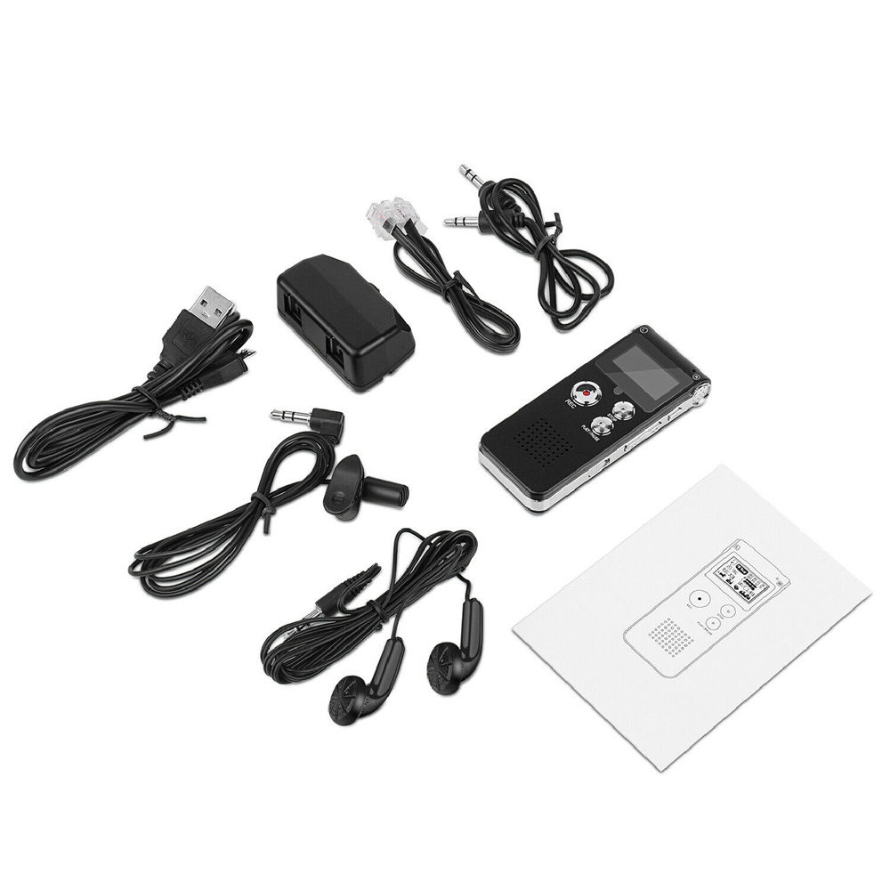 VIRWIR Máy ghi âm giọng nói 3D hỗ trợ MP3 mini âm thanh nổi sạc lại được tiện lợi