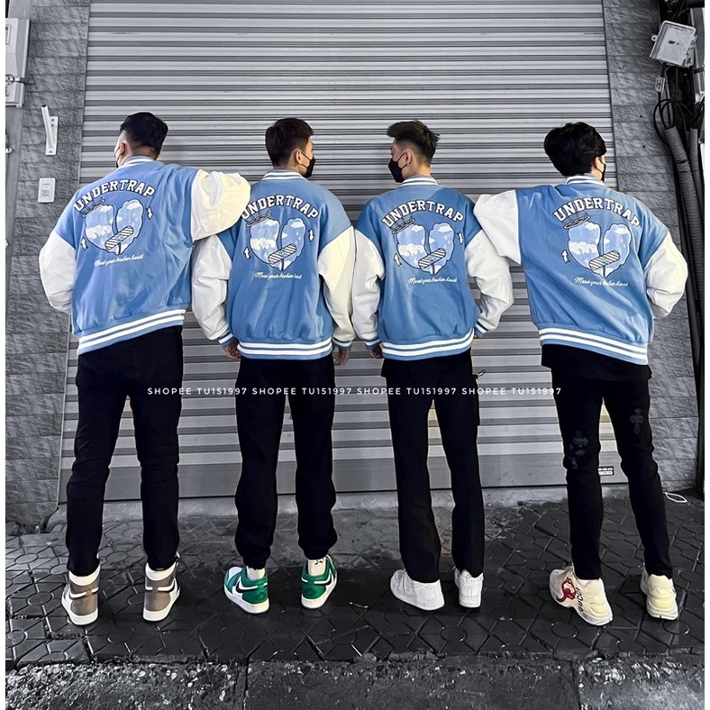ÁO VARSITY JACKER BOMBER UNDERTRAP ÁO BOMBER NỈ PE LÓT BÔNG SIÊU ẤM- AQ STORE