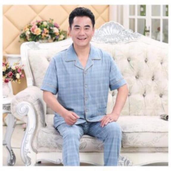 Bộ Pijama Nam Trung Niên - Bộ Ngủ Ông Già (Cộc Tay) new ⚡ * ༷ ✔️
