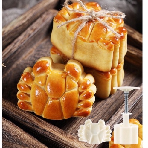 Khuôn trung thu lò xo 2 mặt hình CON CUA 50gr