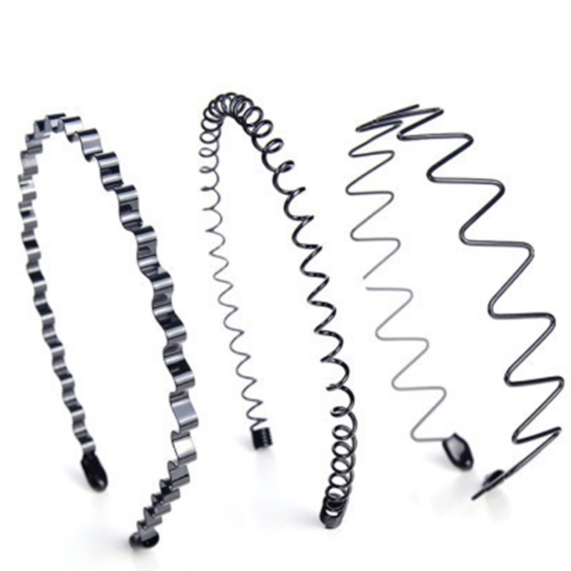 Băng Đô Gợn Sóng Nhiều Kiểu Bằng Kim Loại Co Giãn Thời Trang Unisex