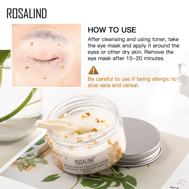 Bộ 50 mặt nạ mắt vàng hoa mộc thương hiệu ROSALIND | BigBuy360 - bigbuy360.vn