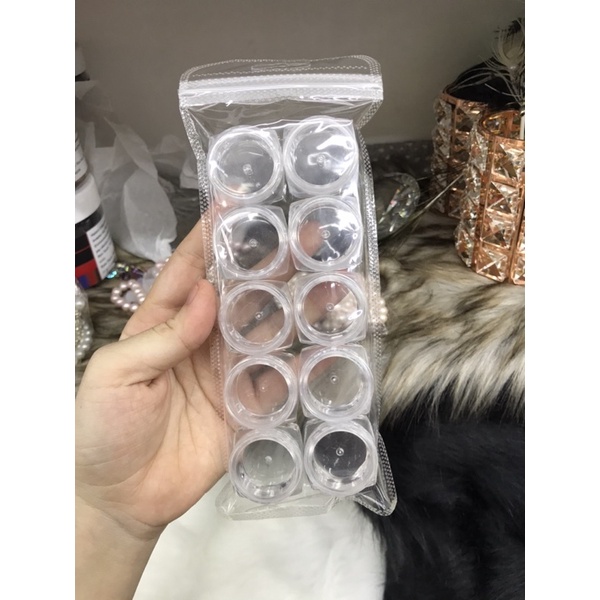 Set hũ đựng đá -nhũ - phụ kiện nail
