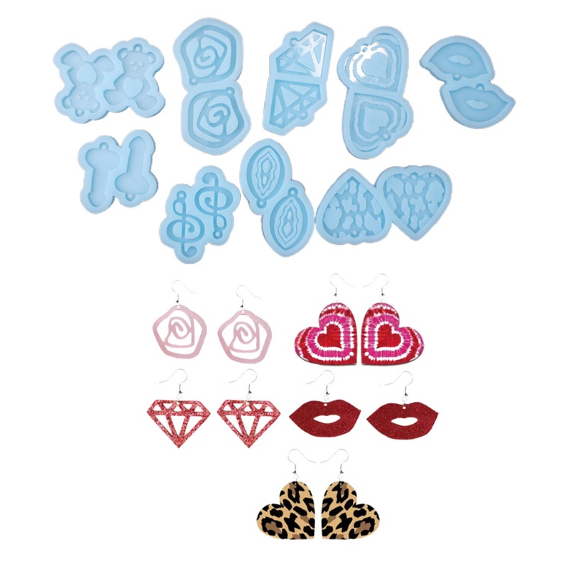 Set 9 Khuôn Silicone Làm Mặt Trang Sức Thủ Công