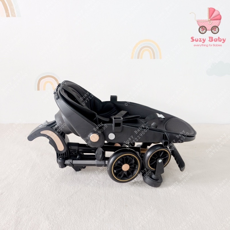 XE ĐẨY CAO CẤP GẤP GỌN MONMON XOAY 2 CHIỀU GHẾ CÓ CHẾ ĐỘ NGẢ NẰM CHO BÉ TỪ SƠ SINH, Suzy baby