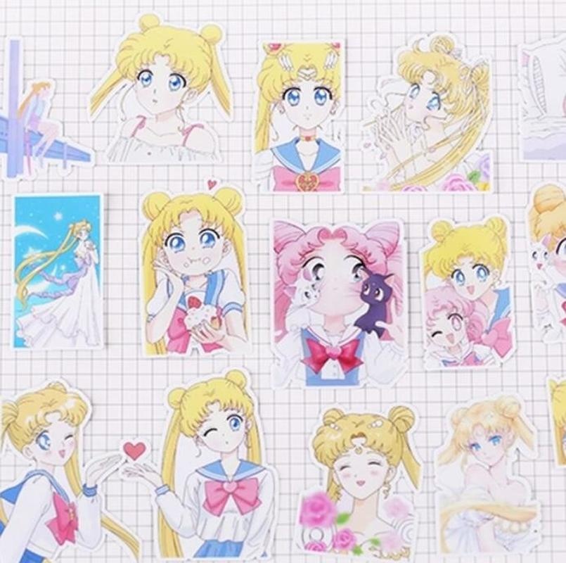 Set 33 miếng dán trang trí hình thủy thủ mặt trăng S2