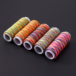 5pcs Rainbow Color Sewing Thread Hand Quilting Embroidery Sewing Thread