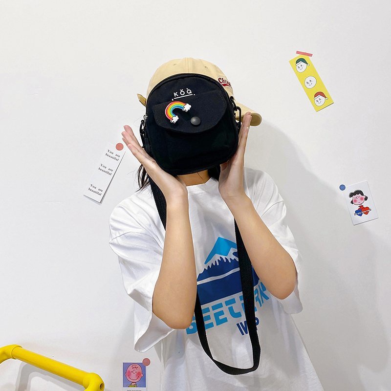 Túi Đeo Chéo Vai Bằng Vải Canvas Thời Trang Hàn Quốc Mới Năm 2021