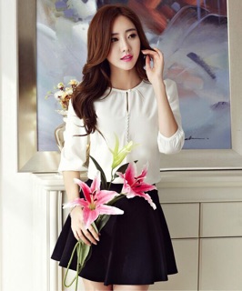 ÁO TAY LỠ CỔ ĐÍNH 12 NÚT