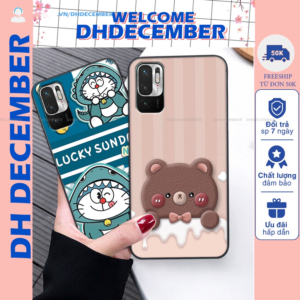 Ốp lưng Xiaomi REDMI NOTE 10 5G in hình gấu K@ws, gấu nâu, dor@emon RẺ- ĐẸP- BỀN