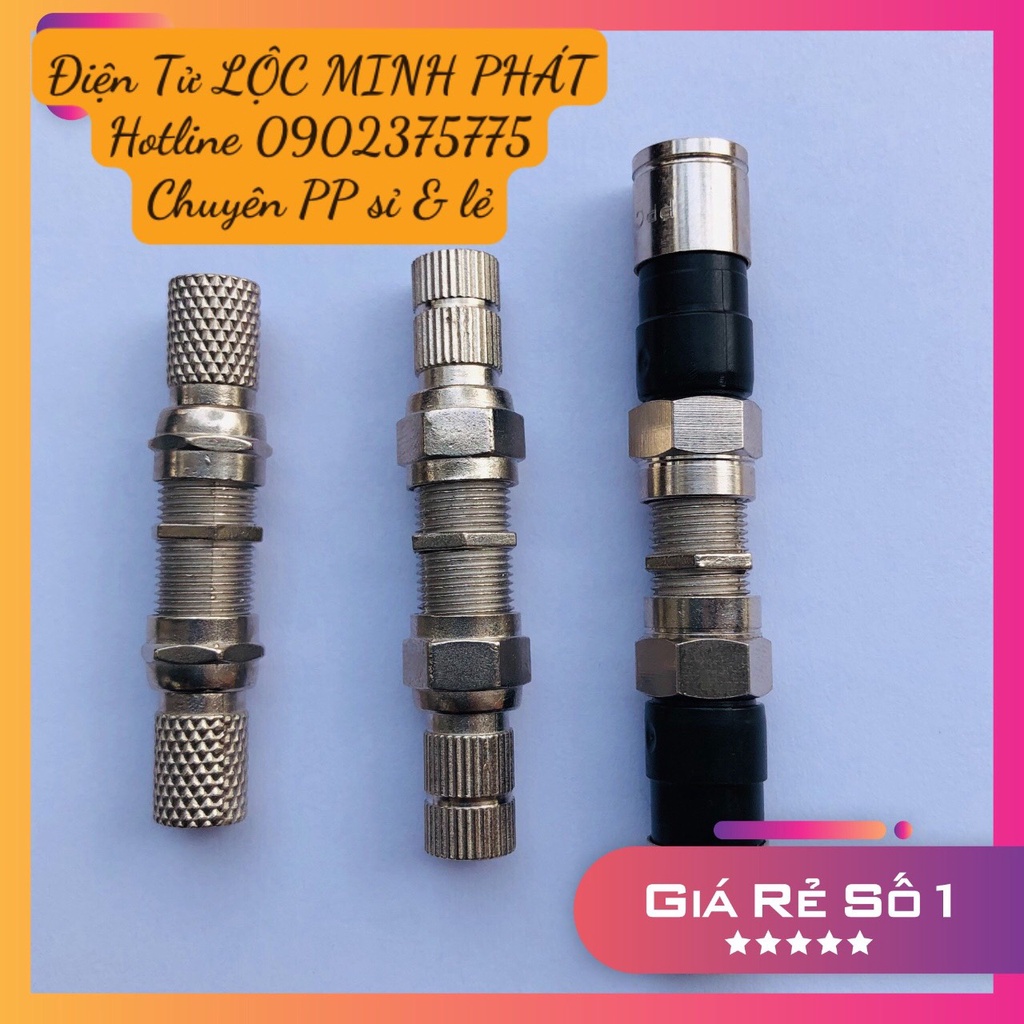 Rắc F5 Vặn Rắc FF Nối Dây Cáp 1 Bộ (bao Gồm 2 rắc F5 Vặn +1 Con FF Nối)
