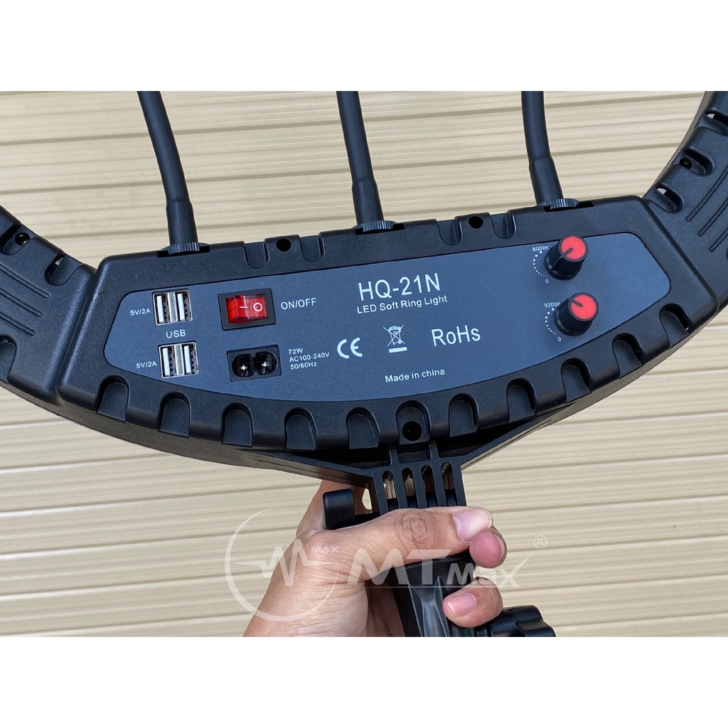 Đèn livestream 54cm HQ21N - Đèn trợ sáng 3 kẹp điện thoại size 21 inch bán hàng online, trang điểm, phun săm, chụp ảnh