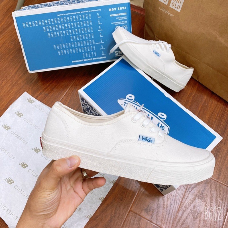 Giày vans classic buộc dây trắng hàng 1:1 chất lượng [ Full box + Móc Khóa + Freeship ]