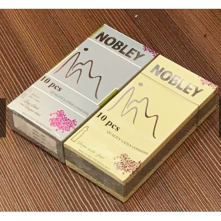 Bao cao su NOBLEY  (Combo 2 hộp )  -NK  Malaysia - hộp 10 cái -Siêu mỏng , gân gai nhẹ, mùi thơm hoa hồng