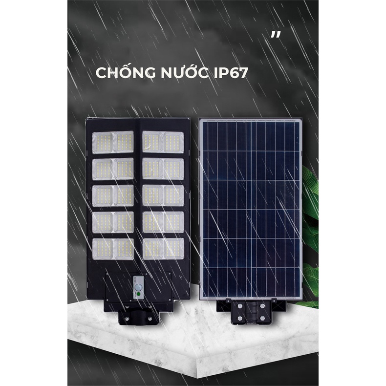Đèn Năng Lượng Mặt Trời Liền Thể 2 Cánh KITAWA 240W, 360W, 500W, Cảm Biến Chuyển Động, BH 1 năm