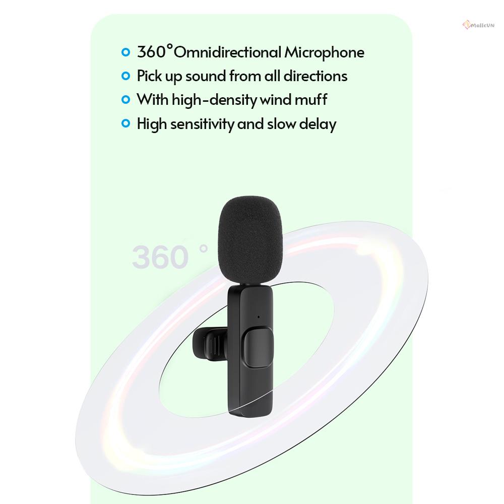Bộ Micro Không Dây Mini Đa Hướng 2 Đầu Thu Kèm Miếng Đệm Thay Thế Chuyên Dụng