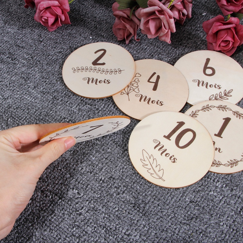 Set 6 Tấm Thẻ Ghi Chú Đánh Dấu Cột Mốc Phát Triển Theo Tháng Làm Phụ Kiện Chụp Ảnh Cho Bé Sơ Sinh
