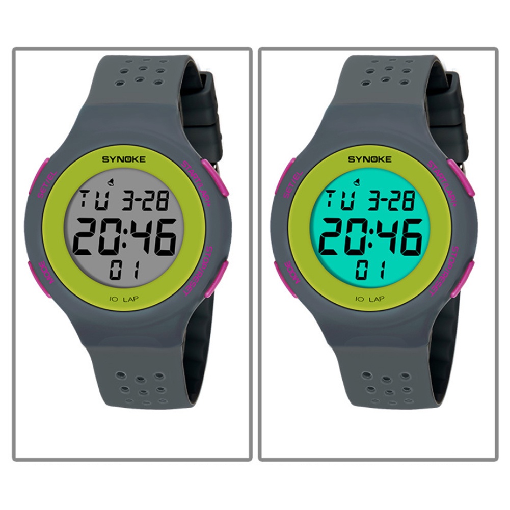 MACmk Ultra-slim Hollowed Band Luminous Waterproof Digital Unisex Sports Wrist Watch