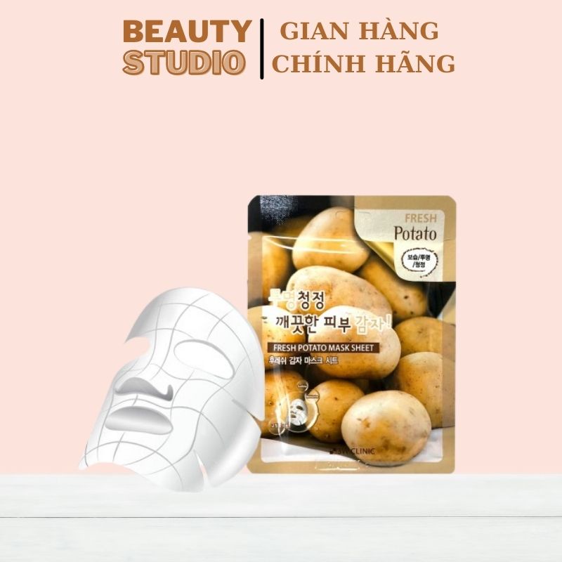 Mặt nạ giấy dưỡng ẩm trắng da chiết xuất từ thiên nhiên 3W CLINIC Hàn Quốc 23ml