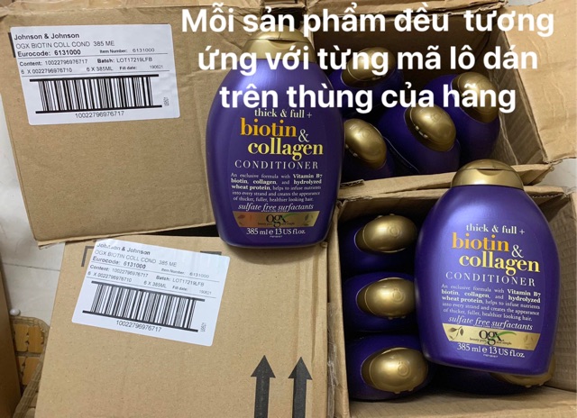 Cặp dầu gội Biotin &amp; Collagen - Chống rụng gẫy tóc: 385ML