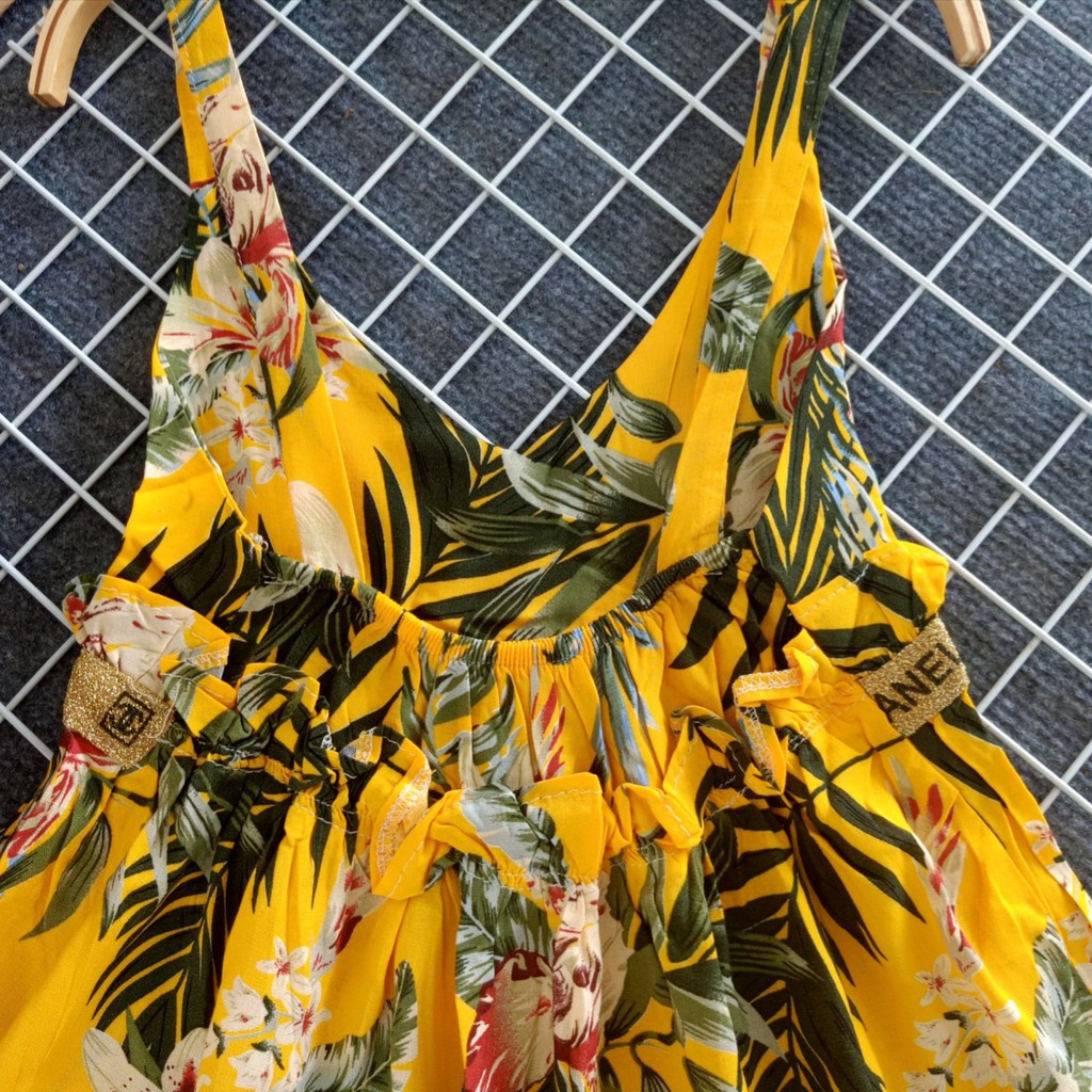 Đầm yếm lanh cho bé gái size từ 15-26kg