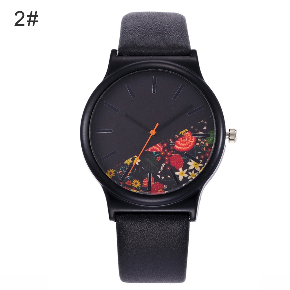 MACmk Fashion Women Chinese Style Floral Print Round Dial Analog Quartz Wrist Watch