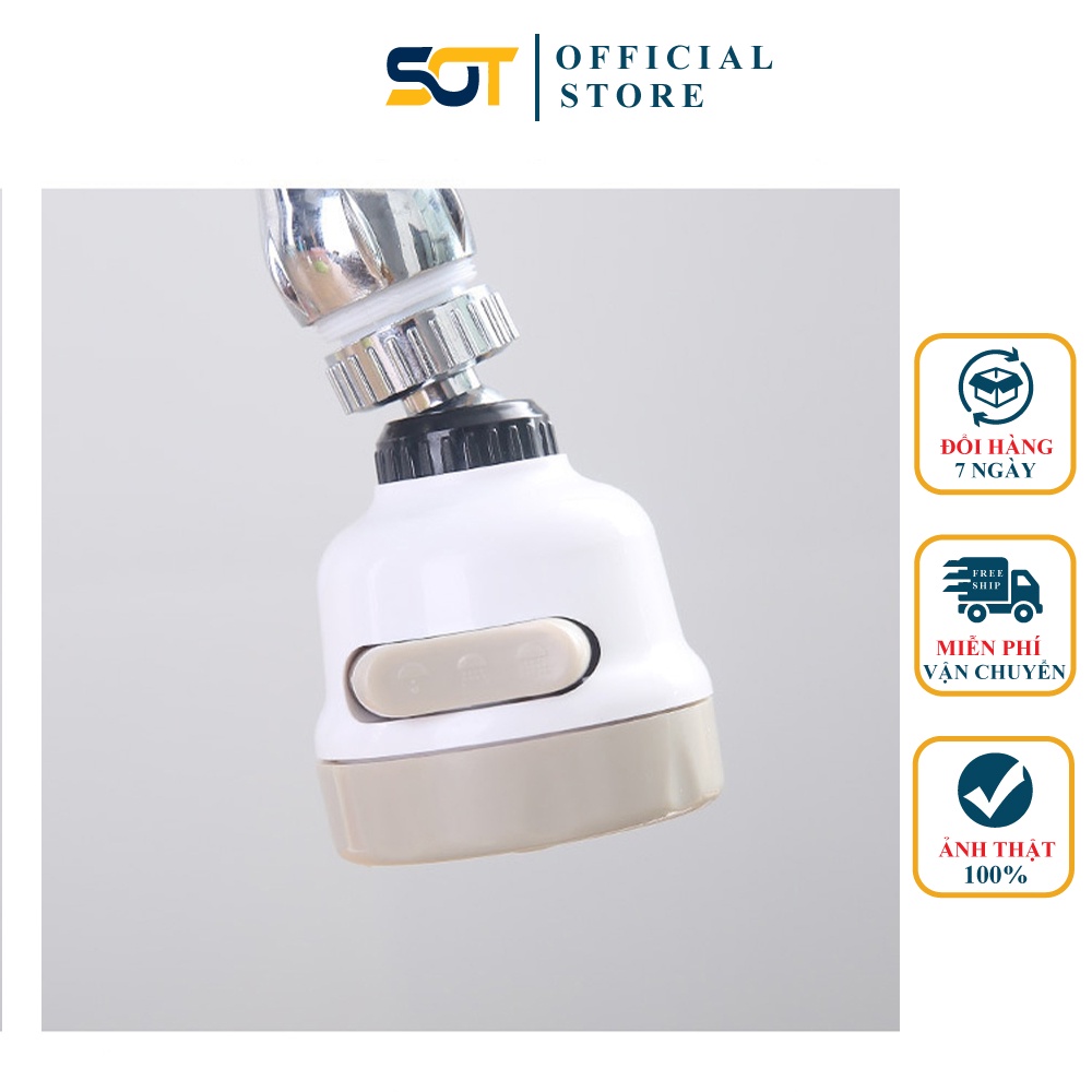 Đầu vòi chén tăng áp,Đầu vòi tăng áp rửa bát - 3 chế độ phun cực mạnh - xoay 360 (ren vặn 22mm)