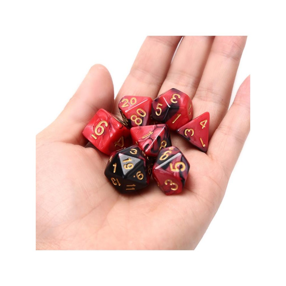 Set 7 xúc xắc acrylic chữ số hình dạng khác nhau dành cho game đóng vai RPG MTG DND
