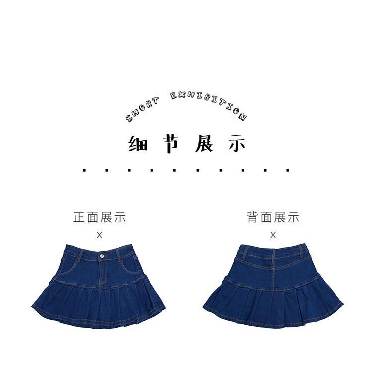 Chân Váy Denim Chữ a Lưng Cao Xếp Ly Thời Trang Xuân Hè Phong Cách Hàn Quốc Y2k