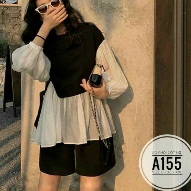 Áo big size phối cột nơ từ 60kg-90kg