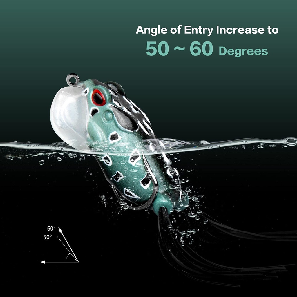 Mồi Câu Cá Nước Ngọt Hình Ếch/Ếch Bằng Silicon Mềm Kèm Móc Câu