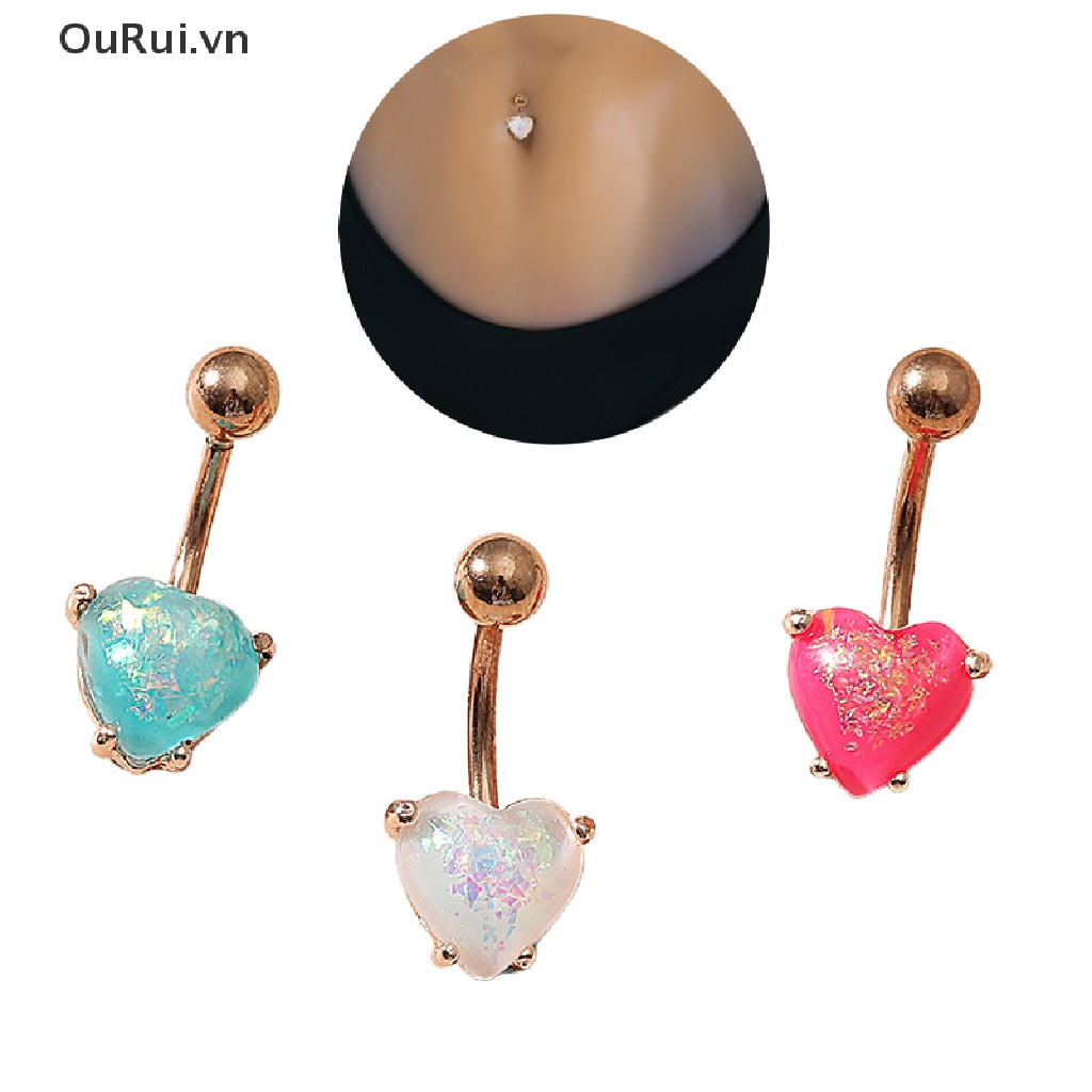 Khuyên Rốn Hình Trái Tim Bằng Thép Không Gỉ