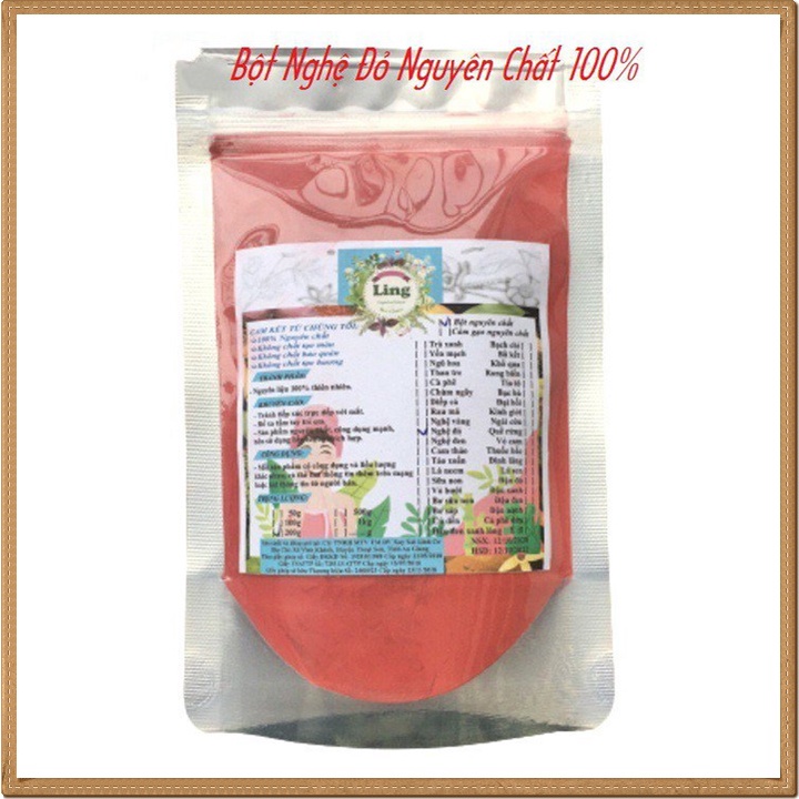 [Sỉ-Rẻ] Bột Nghệ đỏ 200g nguyên chất thiên nhiên 100% có giấy VSATTP và ĐKKD dùng đa công dụng [Lẻ-Sỉ]