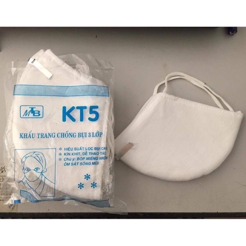 Khẩu trang kt5 3 lớp chống bụi, kháng khuẩn tái sử dụng được nhiều lần