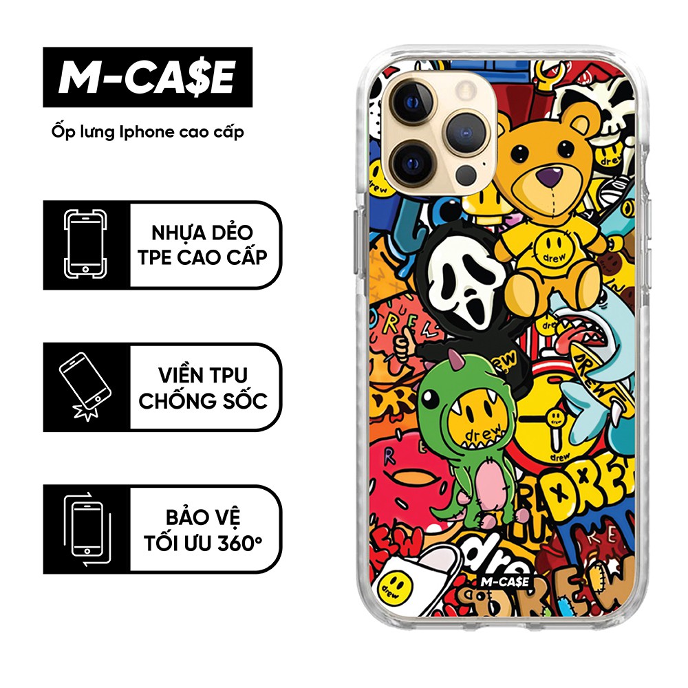 Ốp lưng iphone chống sốc Drew Sticker 7 plus/8 plus/X/Xs/XR/Xs max/11/11 pro max/12/12 pro max phụ kiện điện thoại MCASE | BigBuy360 - bigbuy360.vn