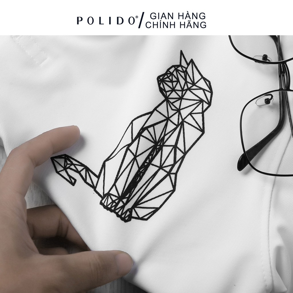 Áo Polo in hình The Cat 1 POLIDO vải Cotton co giãn, không bong tróc, thấm hút mồ hôi | BigBuy360 - bigbuy360.vn