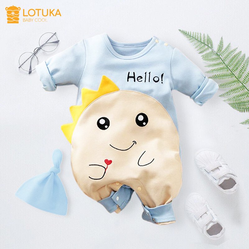 Body dài tay cho Bé Trai Bé Gái mẫu Quần áo trẻ em hình thú chất cotton mền mịn từ 3-12kg