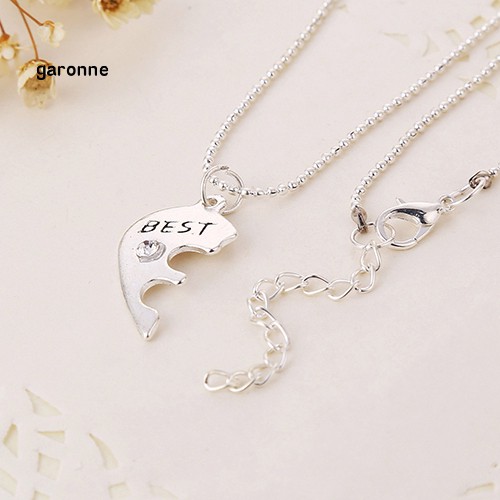 Set 3 Dây Chuyền Tình Bạn Mặt Nửa Trái Tim Khắc Chữ Best Friend Forever