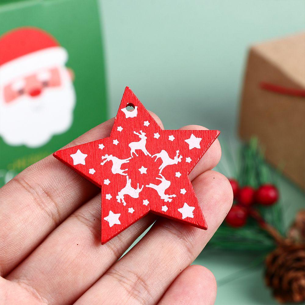 LONTIME Bộ 10 Thẻ Gỗ Treo Trang Trí Cây Thông Noel