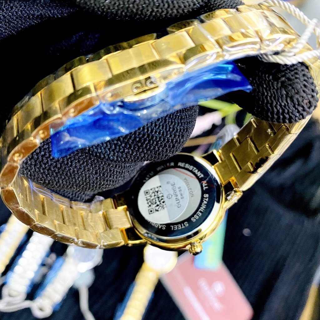 Đồng hồ nữ dây kim loại mặt kính chống xước sapphire Sunrise 2133 2133SA SL2133LK trắng