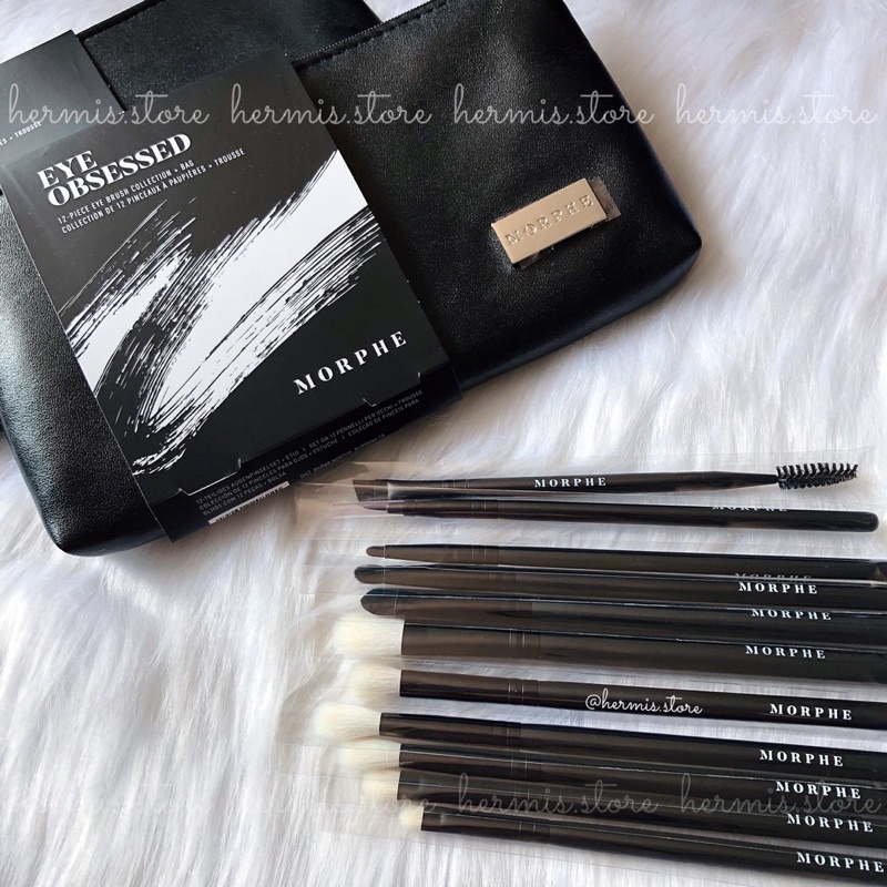 Bộ 12 cọ mắt kèm túi da Morphe Eye Obsessed