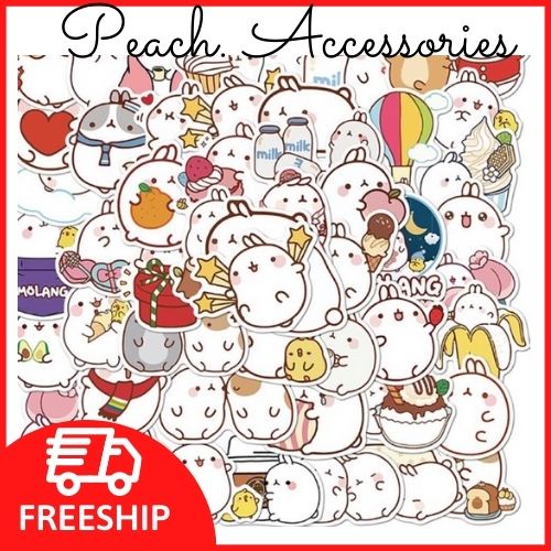 Sticker thỏ đáng yêu molang - Sticker dán hình siêu siêu dễ thương hot 2021