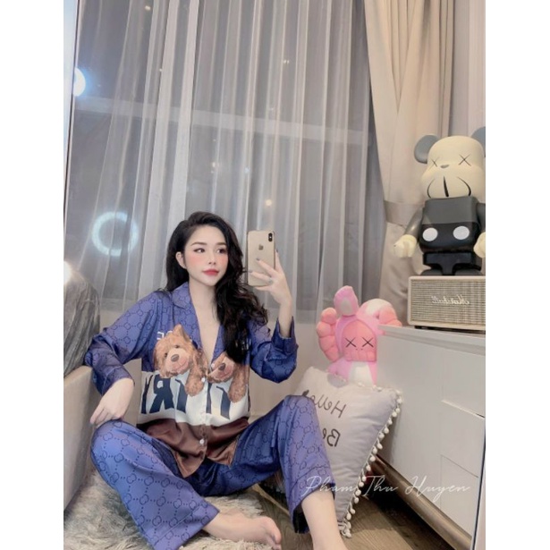 Set pijama Gucci Gấu lụa cao cấp